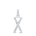 10kt White Gold Diamond Initial X Pendant - Personalized Elegance - Splendid Jewellery