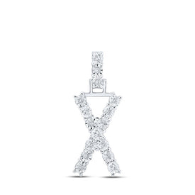 10kt White Gold Diamond Initial X Pendant - Personalized Elegance - Splendid Jewellery