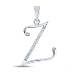 10kt White Gold Diamond Initial Z Letter Pendant: A Symbol of Uniqueness and Elegance Top view from the 10Kt White Gold Womens Round Diamond Initial Z Letter Pendant 1 12 Cttwpin282020 collection by Splendid Jewellery