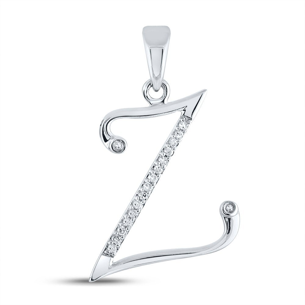 10kt White Gold Diamond Initial Z Letter Pendant: A Symbol of Uniqueness and Elegance - Splendid Jewellery