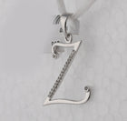 10kt White Gold Diamond Initial Z Letter Pendant: A Symbol of Uniqueness and Elegance Side view from the 10Kt White Gold Womens Round Diamond Initial Z Letter Pendant 1 12 Cttwpin282020 collection by Splendid Jewellery