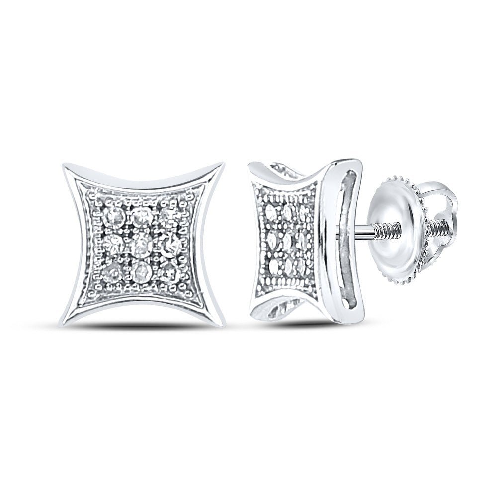 10kt White Gold Diamond Kite Square Earrings: A Mesmerizing Sparkle - Splendid Jewellery