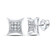 Load image into Gallery viewer, 10kt White Gold Diamond Kite Square Earrings: A Mesmerizing Sparkle - Splendid Jewellery
