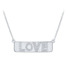10kt White Gold Diamond Love Bar Pendant Necklace - Mesmerizing Brilliance and Timeless Elegance - Splendid Jewellery