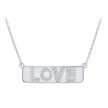 Load image into Gallery viewer, 10kt White Gold Diamond Love Bar Pendant Necklace - Mesmerizing Brilliance and Timeless Elegance - Splendid Jewellery