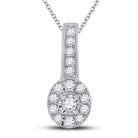 10kt White Gold Diamond Oval Pendant - A Radiant Masterpiece of Elegance - Splendid Jewellery