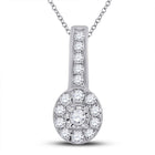 10kt White Gold Diamond Oval Pendant - A Radiant Masterpiece of Elegance - Splendid Jewellery