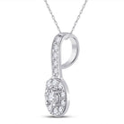 10kt White Gold Diamond Oval Pendant - A Radiant Masterpiece of Elegance - Splendid Jewellery