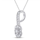 10kt White Gold Diamond Oval Pendant - A Radiant Masterpiece of Elegance - Splendid Jewellery