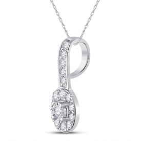 10kt White Gold Diamond Oval Pendant - A Radiant Masterpiece of Elegance - Splendid Jewellery