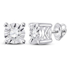 10kt White Gold Diamond Solitaire Stud Earrings - Timeless Elegance - Splendid Jewellery