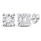 10kt White Gold Diamond Solitaire Stud Earrings - Timeless Elegance - Splendid Jewellery