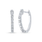 10kt White Gold Diamond Sparkle Hoop Earrings - Splendid Jewellery