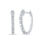 10kt White Gold Diamond Sparkle Hoop Earrings - Splendid Jewellery