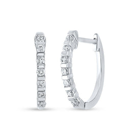 10kt White Gold Diamond Sparkle Hoop Earrings - Splendid Jewellery