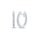 10kt White Gold Diamond Sparkle Hoop Earrings - Splendid Jewellery