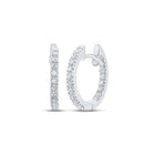 10kt White Gold Diamond Sparkle Hoop Earrings - Splendid Jewellery