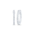 10kt White Gold Diamond Sparkle Hoop Earrings - Splendid Jewellery