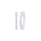10kt White Gold Diamond Sparkle Hoop Earrings - Splendid Jewellery