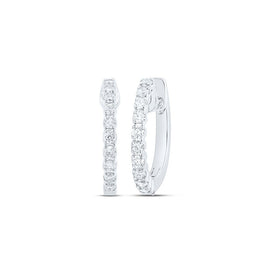 10kt White Gold Diamond Sparkle Hoop Earrings - Splendid Jewellery