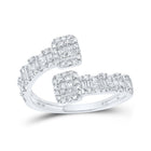 10kt White Gold Diamond Square Cuff Band Ring - A Dazzling Statement Piece by Splendid Jewellery - Splendid Jewellery