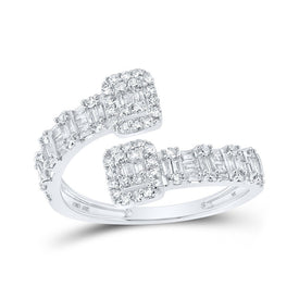 10kt White Gold Diamond Square Cuff Band Ring - A Dazzling Statement Piece by Splendid Jewellery - Splendid Jewellery