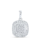 10kt White Gold Diamond Square Pendant | Dazzling Elegance - Splendid Jewellery