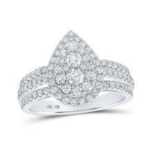 Load image into Gallery viewer, 10kt White Gold Diamond Teardrop Cluster Ring - A Mesmerizing Brilliance - Splendid Jewellery