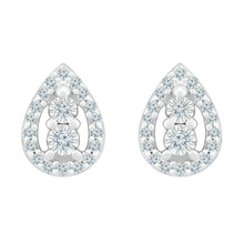 Load image into Gallery viewer, 10kt White Gold Diamond Teardrop Earrings - Timeless Elegance and Sparkling Brilliance - Splendid Jewellery