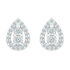 10kt White Gold Diamond Teardrop Earrings - Timeless Elegance and Sparkling Brilliance - Splendid Jewellery