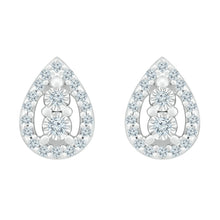 Load image into Gallery viewer, 10kt White Gold Diamond Teardrop Earrings - Timeless Elegance and Sparkling Brilliance Top view from the 10Kt White Gold Womens Round Diamond Teardrop Earrings 1 8 Cttwpin284088 collection by Splendid Jewellery