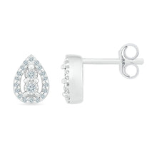 Load image into Gallery viewer, 10kt White Gold Diamond Teardrop Earrings - Timeless Elegance and Sparkling Brilliance - Splendid Jewellery
