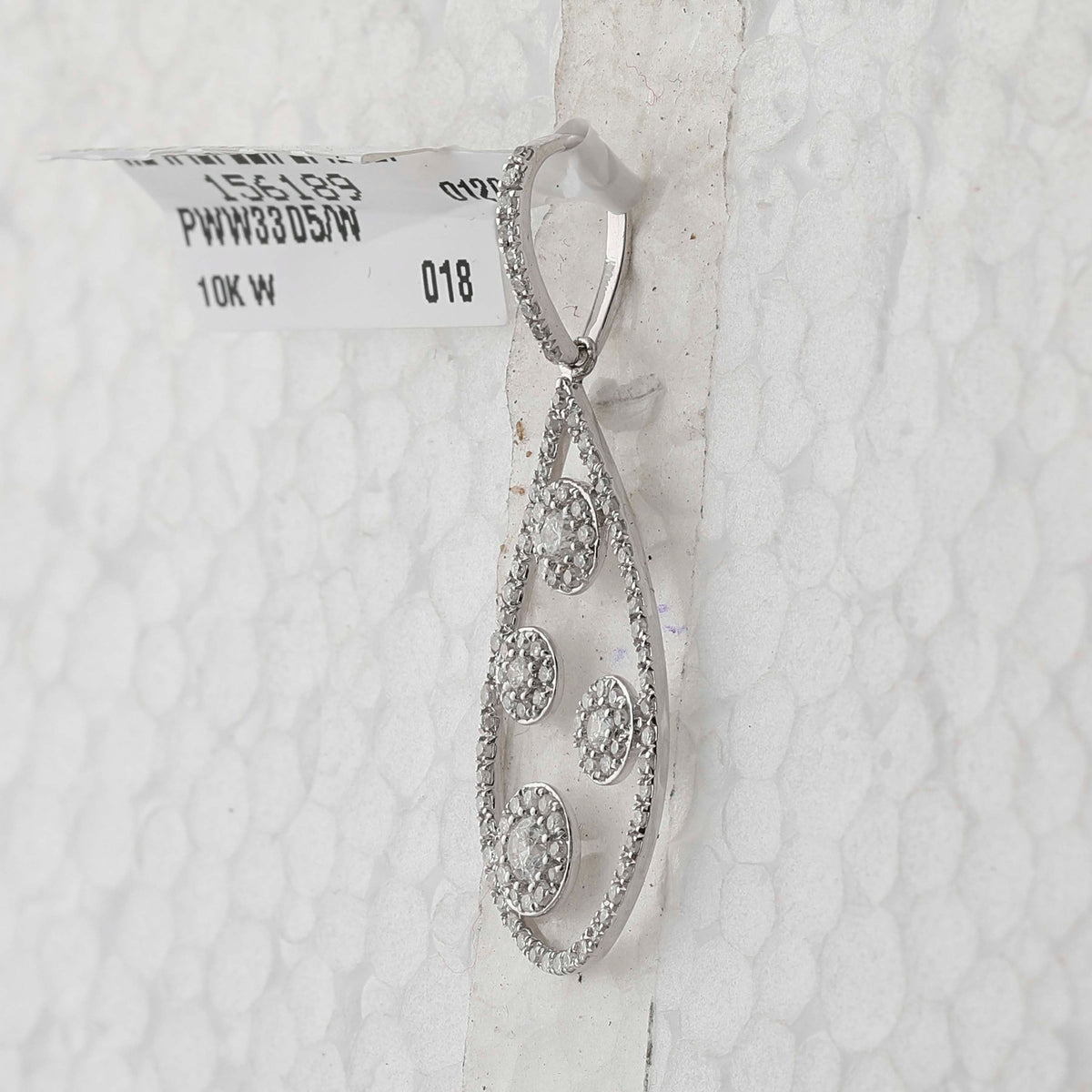 10kt White Gold Diamond Teardrop Pendant - A Captivating Elegance - Splendid Jewellery