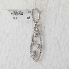 10kt White Gold Diamond Teardrop Pendant - A Captivating Elegance - Splendid Jewellery