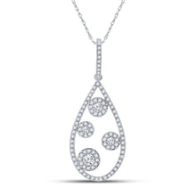 Load image into Gallery viewer, 10kt White Gold Diamond Teardrop Pendant - A Captivating Elegance Top view from the 10Kt White Gold Womens Round Diamond Teardrop Pendant 1 2 Cttwpin281296 collection by Splendid Jewellery