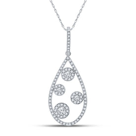 10kt White Gold Diamond Teardrop Pendant - A Captivating Elegance Top view from the 10Kt White Gold Womens Round Diamond Teardrop Pendant 1 2 Cttwpin281296 collection by Splendid Jewellery