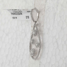 Load image into Gallery viewer, 10kt White Gold Diamond Teardrop Pendant - A Captivating Elegance Side view from the 10Kt White Gold Womens Round Diamond Teardrop Pendant 1 2 Cttwpin281296 collection by Splendid Jewellery