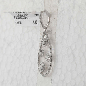 10kt White Gold Diamond Teardrop Pendant - A Captivating Elegance - Splendid Jewellery