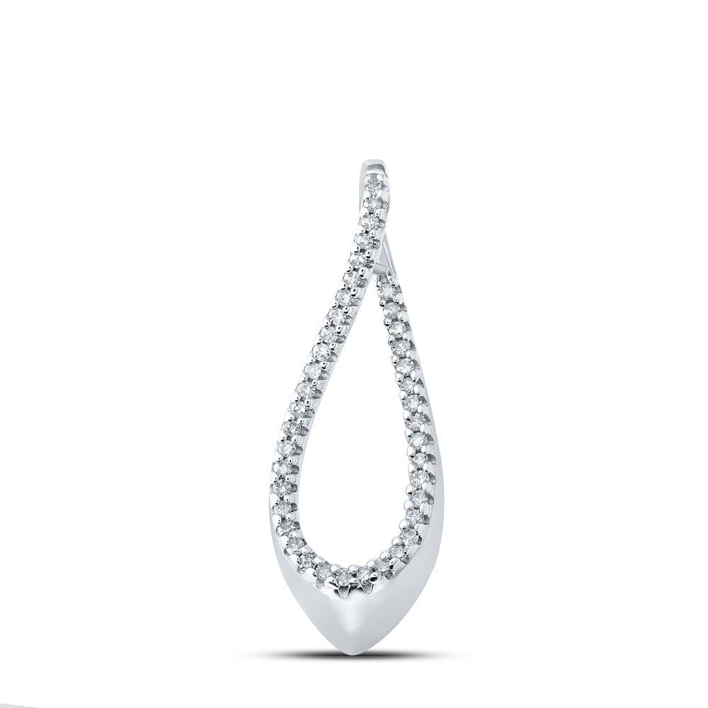 10kt White Gold Diamond Teardrop Pendant - A Timeless Symbol of Elegance and Beauty - Splendid Jewellery