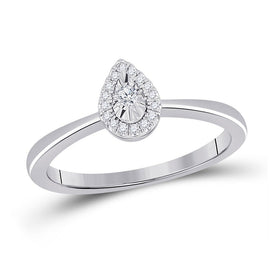 10kt White Gold Diamond Teardrop Promise Ring | Splendid Jewellery - Splendid Jewellery