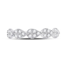 Load image into Gallery viewer, 10kt White Gold Diamond Teardrop Stackable Band Ring - Splendid Jewellery