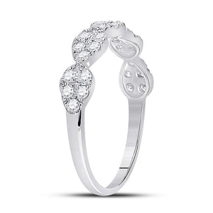 10kt White Gold Diamond Teardrop Stackable Band Ring - Splendid Jewellery