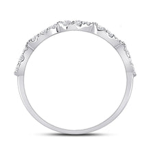 Load image into Gallery viewer, 10kt White Gold Diamond Teardrop Stackable Band Ring - Splendid Jewellery