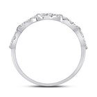 10kt White Gold Diamond Teardrop Stackable Band Ring - Splendid Jewellery