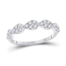 Load image into Gallery viewer, 10kt White Gold Diamond Teardrop Stackable Band Ring - Splendid Jewellery