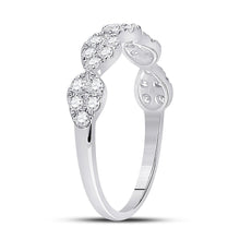 Load image into Gallery viewer, 10kt White Gold Diamond Teardrop Stackable Band Ring - Splendid Jewellery