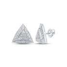 10kt White Gold Diamond Triangle Earrings: A Modern Marvel - Splendid Jewellery