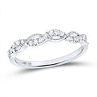 10kt White Gold Diamond Twisted Stackable Band Ring - A Mesmerizing Sparkle - Splendid Jewellery