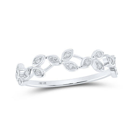 10kt White Gold Diamond Vine Stackable Band Ring: An Elegant Touch of Nature - Splendid Jewellery