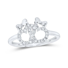 Load image into Gallery viewer, 10kt White Gold Double Heart Diamond Ring - A Timeless Symbol of Love and Elegance - Splendid Jewellery